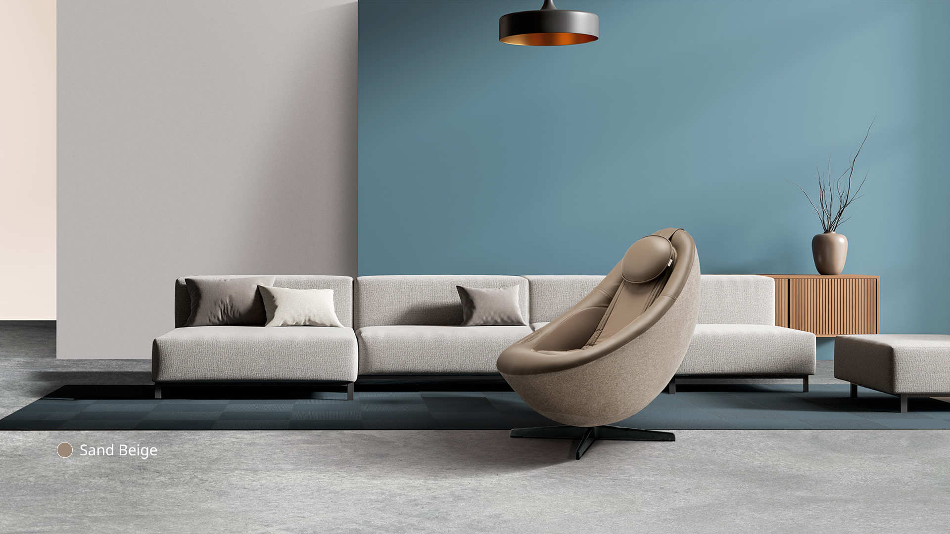 Coway Berex Pebble Massage Chair in Sand Beige Color for Elegant Relaxation