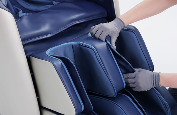 Service Step 4: Surface cleaning the Coway BEREX Mine massage chair for a tidy appearance