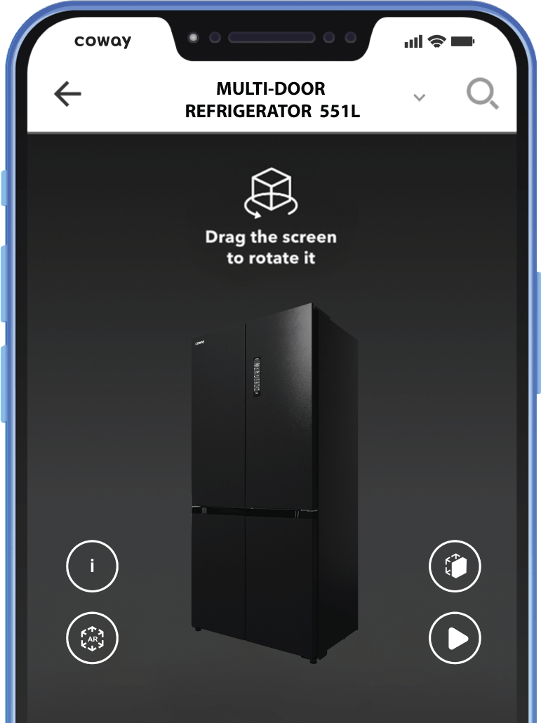 A Screenshot Of The Coway AR App On A Mobile Phone - Coway Studio