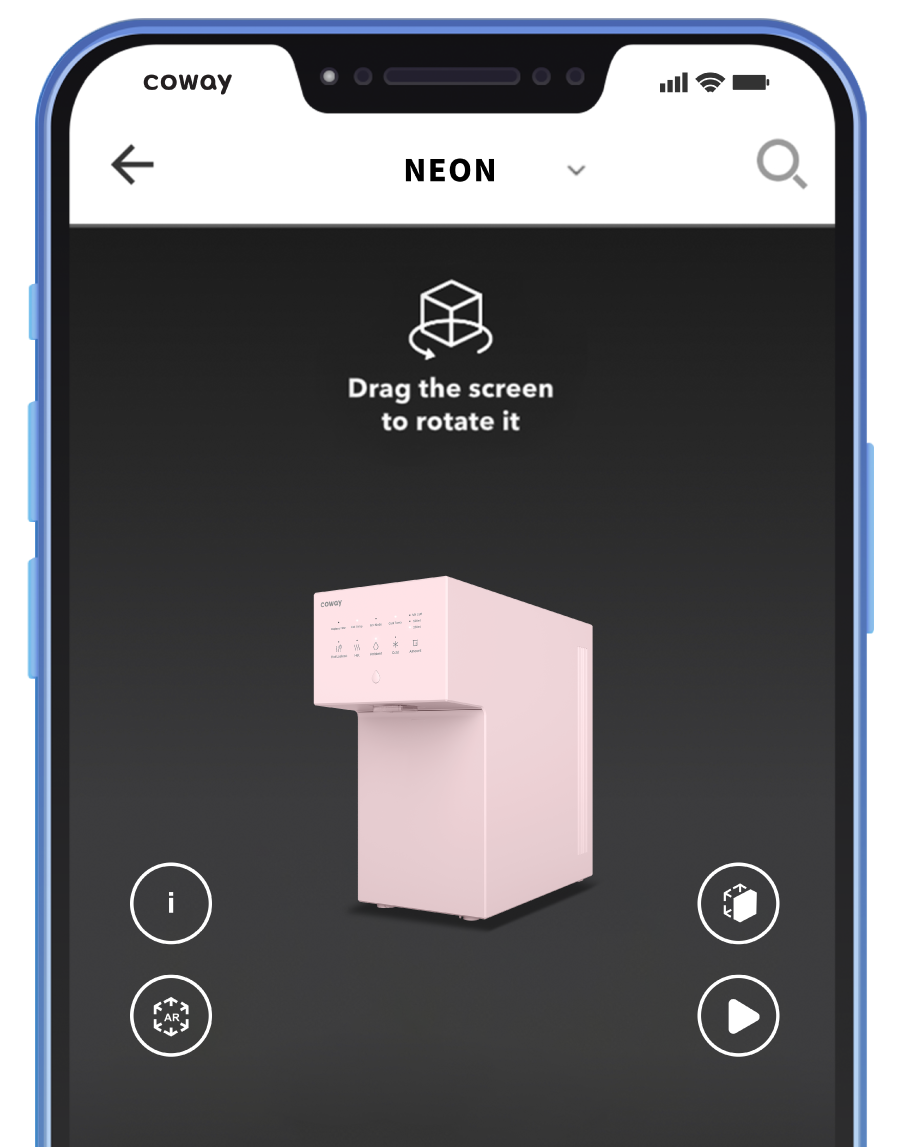 A Screenshot Of The Coway AR App On A Mobile Phone - Coway Neon