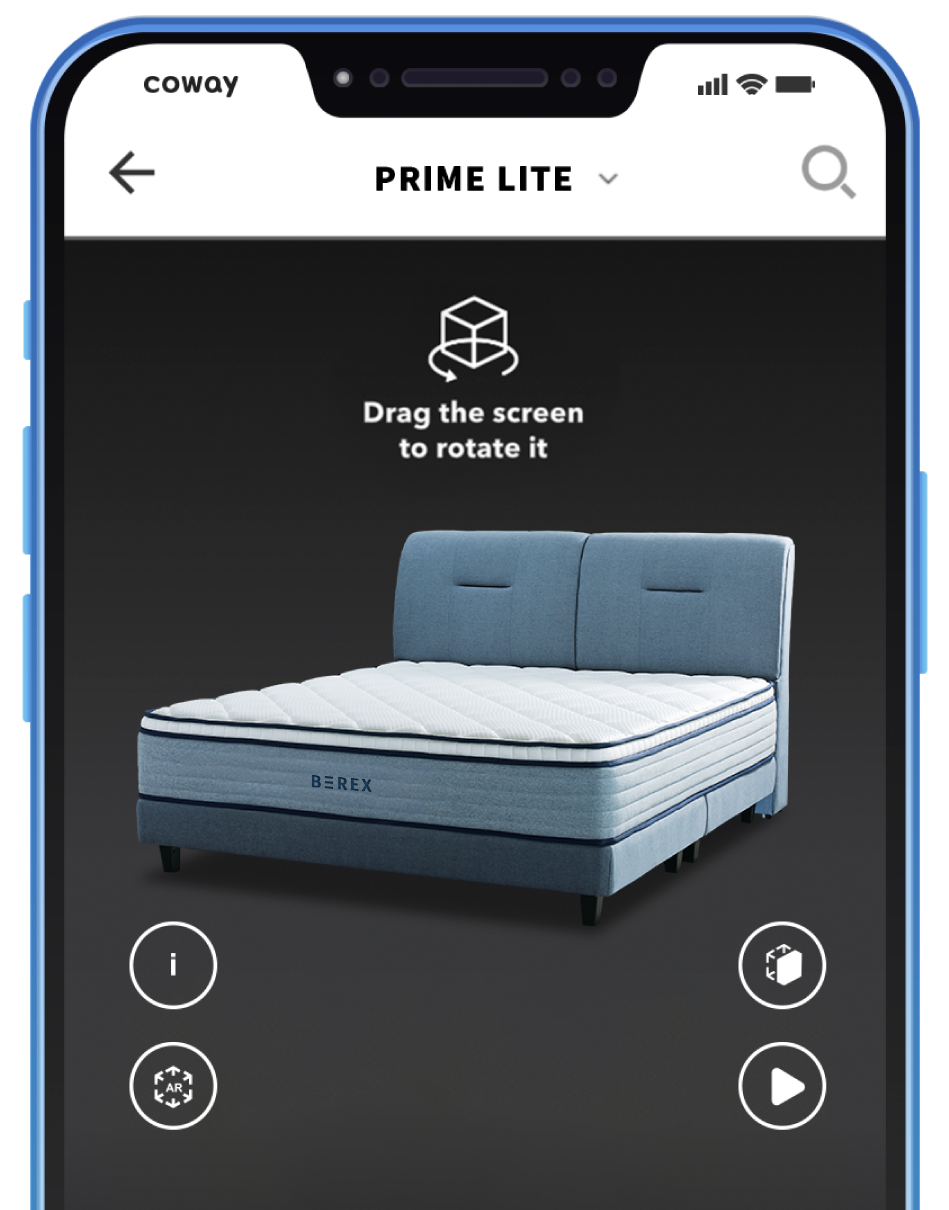 A Screenshot Of The Coway AR App On A Mobile Phone - Coway Prime Lite Series